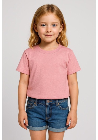 Pembemelanj Çocuk T-shirt Kız Erkek Unisex %100 Pamuk Pembemelanj