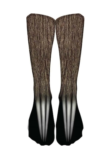 Geeroyoo 3d Hayvan Ayak İzi Çorapları - Kedi Köpek Kaplan Kartal At Dinozor Desenli Unisex Renkli Fun Çoraplar Koyu Kahverengi