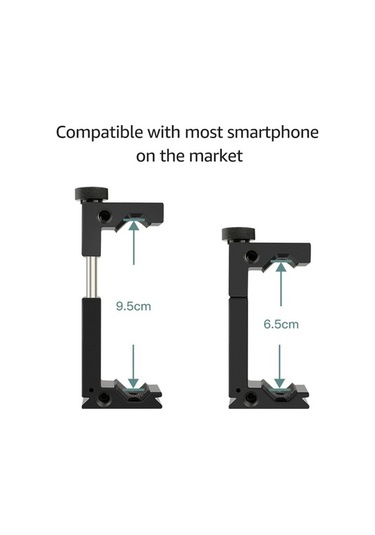 Novahub Profesyonel Alüminyum Telefon Tutucu - Soğuk Ayakkabı Bağlantılı, Tripod Uyumlu, Dayanıklı Klip