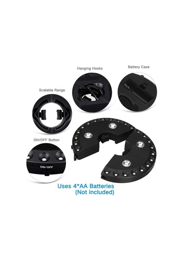 Sones 24 + 4 Led Şemsiye Işık Balkon Acil Çadır Işık 2.5-3.5cm Kutup İçin Kamp Işık Çok Renkli