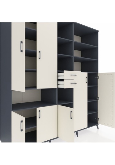 Kronos Dolap 17 Raflı 2 Çekmeceli 7 Kapaklı 220x59x243 Antrasit-aytaşı/aytaşı Aytası/aytası Kronos Dolap 17 Raflı 2 Çekmeceli 7 Kapaklı 220x59x243 Antrasit-aytaşı/aytaşı Aytası/aytası