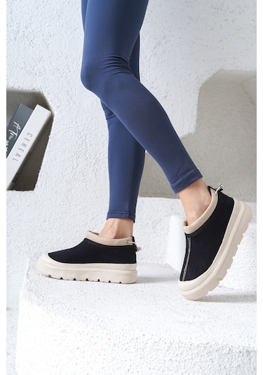 D436 Kadın Soğuk Geçirmez Kışlık Bot Siyah