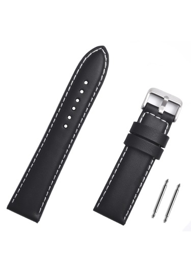 24mm Siyah Bombeli Saat Kordonu Antialerjik Kayış