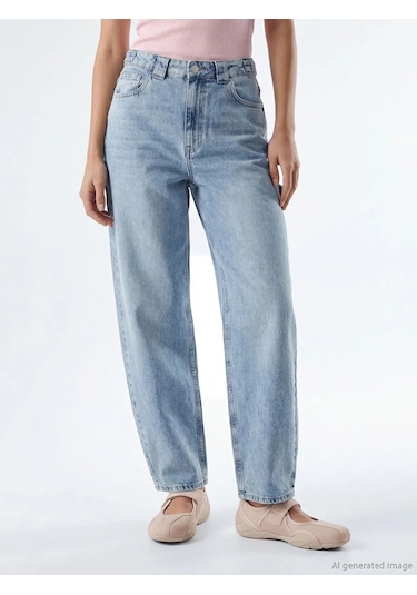 Lc Waikiki Mavi Baggy Fit Kadın Jean Pantolon