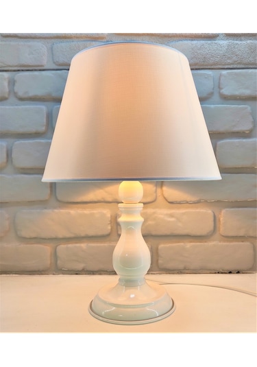 365gunserisonu Beyaz Rustik Modern Toplu Abajur Masa Lambası Beyaz