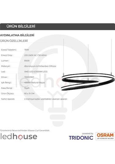 Sharp Bend Modern Led Avize Sarkıt Linear Aydınlatma