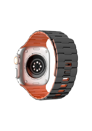 Mey Najmaddin Watch Ultra 49mm Wowen Kordon - Siyah-turuncu Najmaddin