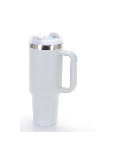 Jzcat Saplı Araba Kolçak Kutusu 304 Paslanmaz Çelik Büyük Kapasiteli Termal Kupa - Beyaz D