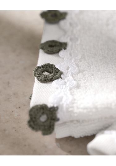 Jeanne Kroşeli 2'li %100 Pamuk El Havlusu - Ekru - 30x40 Cm 8684427204641 Ekru