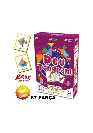 67 Parça Dev Tangram Okul Öncesi Eğitici Oyuncak