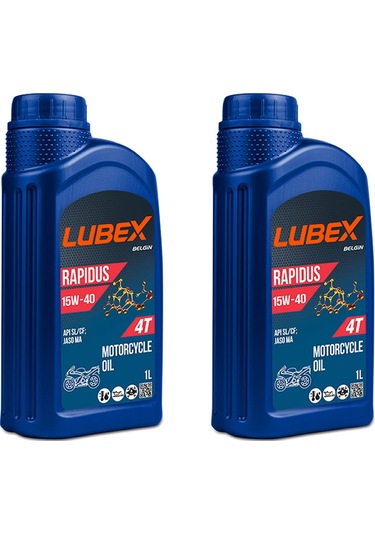 Lubex Rapidus 15W-40 1 L 4 Zamanlı Motosiklet Yağı (2 Adet)