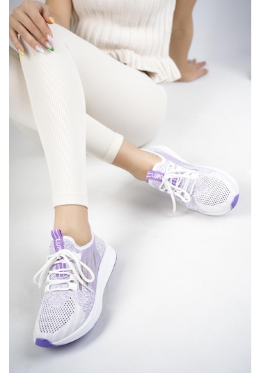 Muggo Ultraboost Unisex Ortopedik Günlük Garantili Yürüyüş Koşu Sneaker Spor Ayakkabı Mor