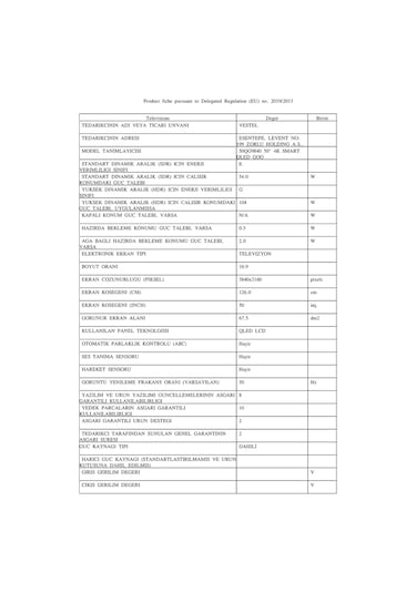 Vestel 50QG9840 50'' 126 Ekran  4K Smart QLED Google TV