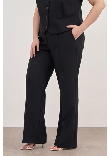Düz Kesim Klasik Pantolon-1773-siyah Siyah