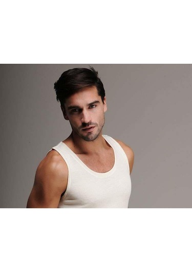 Hasyün Erkek Interlok Yün Atlet Kolsuz Bisiklet Yaka Woolmark Ser