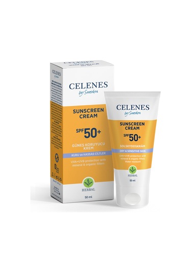 Celenes Herbal SPF 50+ Kuru ve Hassas Ciltler İçin Güneş Kremi 50 ML