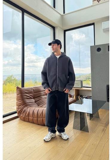 Flaw Basic Zip Hoodie Füme Füme