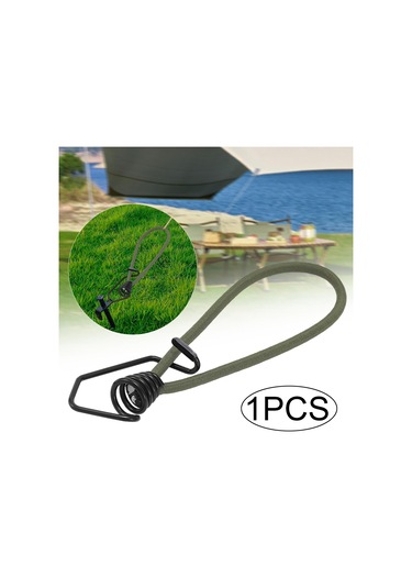 Suntek Kancalı Bungee Kablosu 6mm Halat Kanopi Bağları Yeşil Yeşil