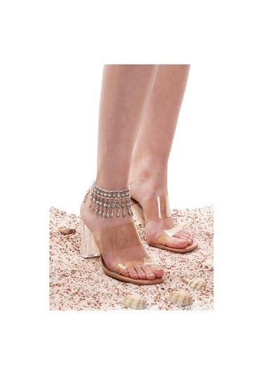 Labalaba Kadın Antik Gümüş Kaplama Zincirli Model Multi Charm Halhal Gümüş