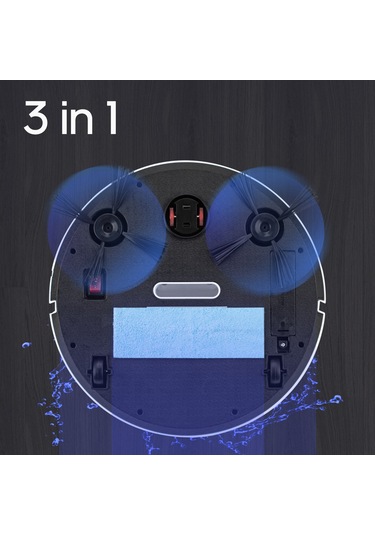 Youtek Gs250 Beyaz Akıllı Ev Robotu: Süpürme, Mopping Ve Emme 3'ü Birinde, Otomatik Engellere Kaçınma, 90 Dakika Kullanim Süresi Beyaz