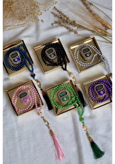 Taşlı Zikirmatik Ve Tesbihli Mevlid Seti 50'li T302 Çok Renkli