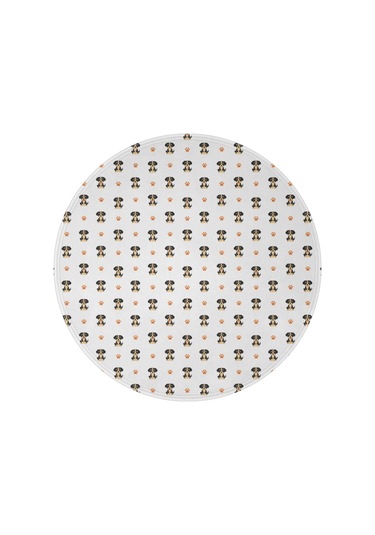 Dog Desenli Yuvarlak Polar Battaniye, Yumuşak & Hafif, 60 İnç-a3 Dog Dachshund Paw