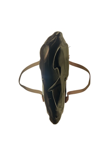 Vintage Salaş Design Su Geçirmez Kanvas Deri Günlük Okul Gezi Omuz Kol Çantası 35x28cm Camel