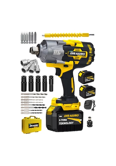 Dragro Alman DRG-1201 PRO 1201 NM Kademeli Yüksek Torklu Somun Bijon Sökme Akülü Matkap Vidalama