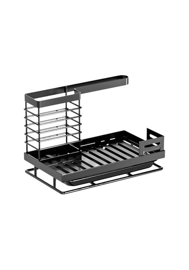 Suntek Mutfak Lavabo Rafı W/tepsi Bulaşık Bezi Sabunluk Siyah Siyah