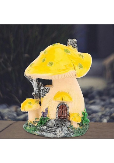 1 Adet Mantar Ev Heykeli Çim Bahçe Sanat Dekorasyonu Avlu Veranda Süsleristyle1092