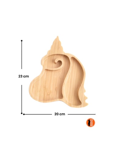 Bambu Unicorn 2 Bölmeli Doğal Bebek & Çocuk Mama Tabağı
