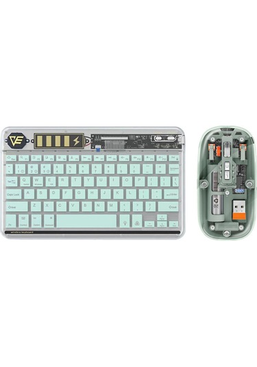 Jeemson Yeşil Renkli Kablosuz Klavye-fare Seti: Abs Malzeme, 10m Menzil, 400mah Pil, 5m Tuş Ömrü, Optik Teknoloji Diğer