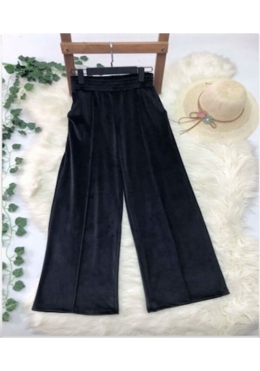 Lovie Moda Kadın Kadife Çımalı Eşofman Alt Siyah