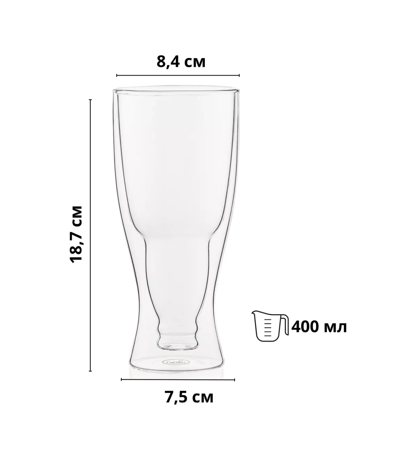 Cnglass 400 Ml 2 Adet Çift Duvarlı Bira Bardağı 165570523 Beyaz