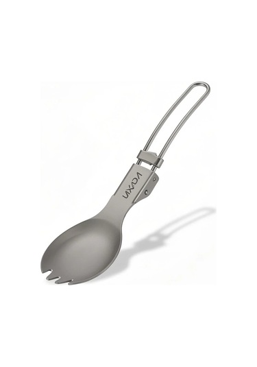 Moveevo Kamp Ve Doğa Yürüyüşleri İçin Katlanabilir Titanyum Bardak Ve Çatal Kaşık Seti Çok Renkli