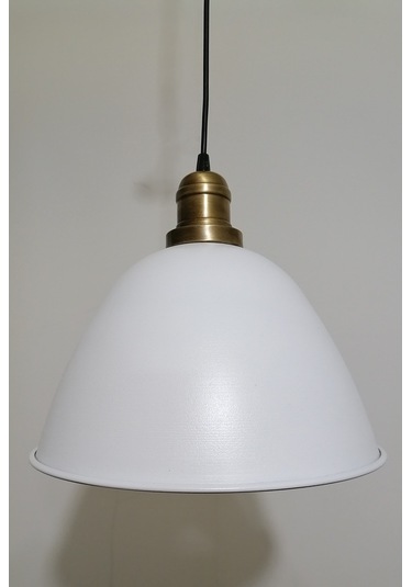 Riolight Retro Beyaz Içi Beyaz Tekli Metal Sarkıt Çap: 28Cm (538289571)