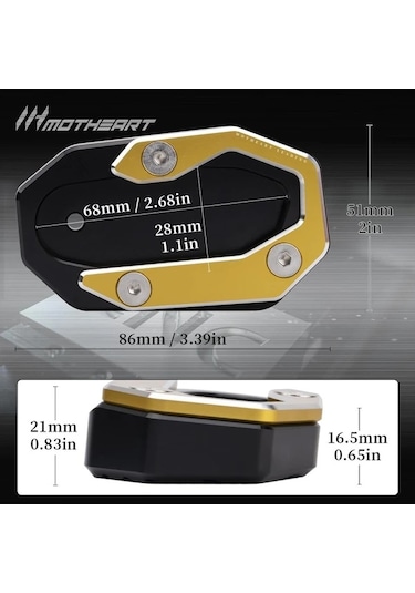 Dashanshop Yamaha Tmax 560 Tech Max 2020-2023 Altın Cnc Ayaklık Pedi Yumuşak Zemin Destek Plakası