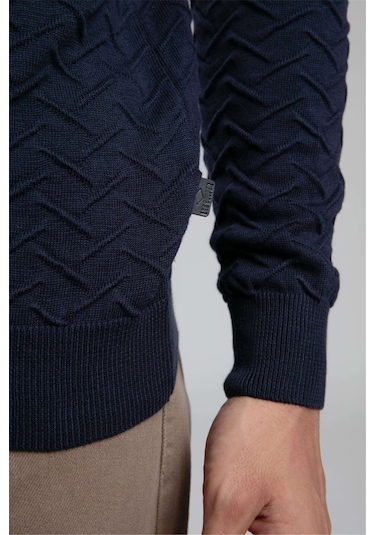 Jefta Erkek O Yaka Kazak Lacivert-21064 Lacivert