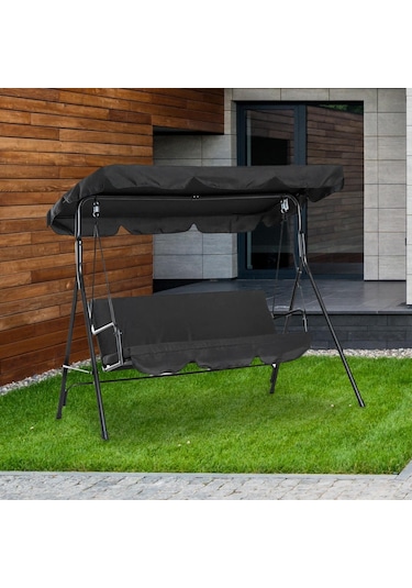 Suntek Salıncak Gölgelik Yedek Kapak Üst Veranda Hamak Siyah