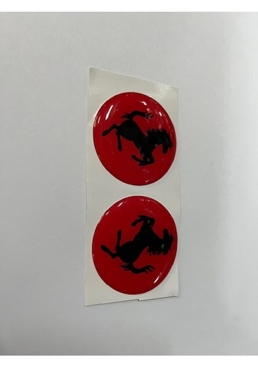 Motosiklet Damla Etiket Ferrari Kırmızı Sticker 5x5cm