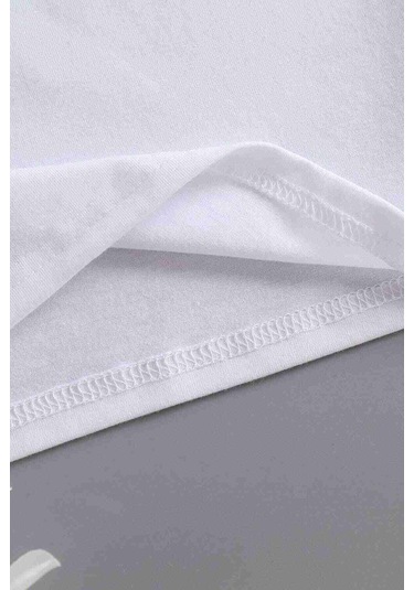 Merry See Pamuklu Yumuşak Dokulu Kısa Kol Bisiklet Yaka Bluz Crop Beyaz 001