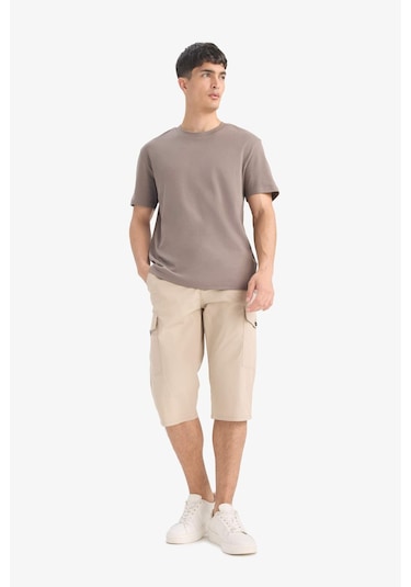 Defacto Regular Fit Bisiklet Yaka Kısa Kollu Tişört E7961ax25aubn571 Kahve