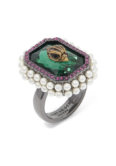 Emerald Cocktail Ring Kadın Yüzük 2x2x2.5 Cm Yeşil