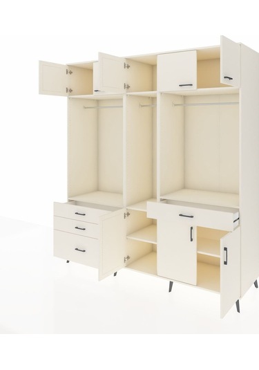 Kronos Dolap 8 Raflı 4 Çekmeceli 3 Askılı 220x59x243 Aytaşı-aytaşı/aytaşı Aytası/aytası