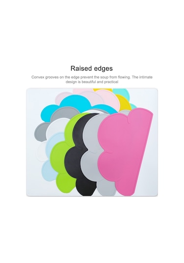 Sones Çocuk Bulut Silikon Yer Matı Su Geçirmez Çevre Koruma Öğrenci Masa Matı, Renk: Açık Gri