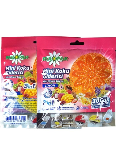 Mini Lavabo Pisuvar Süzgeci Koku Giderici Limonlu 3'lü Paket