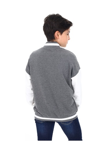 Toontoy Erkek Çocuk Baskılı Kolej Hırka Antrasit Melanj