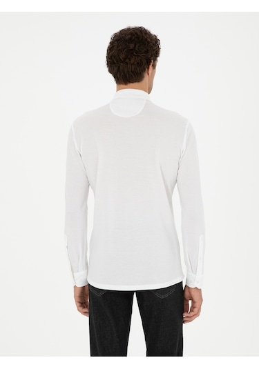 Cacharel Beyaz Slim Fit Pamuk Karışımlı Gömle 15841036