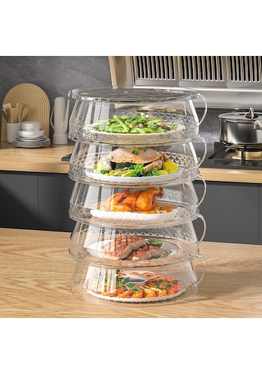 Fosenze Çok Katmanlı Şeffaf Yemek Koruyucu, Toz Ve Böcek Önleyici Mutfak Aksesuarı Şeffaf