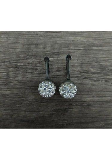 Hdmarketim Şambala Model Swarovski Taşlı Beyaz Sallantılı Küpe Çok Renkli
